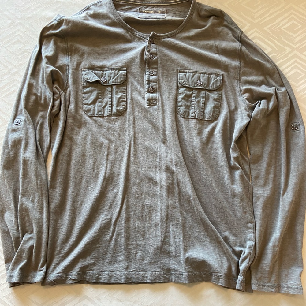 Express Gray Long Sleeve T-shirt